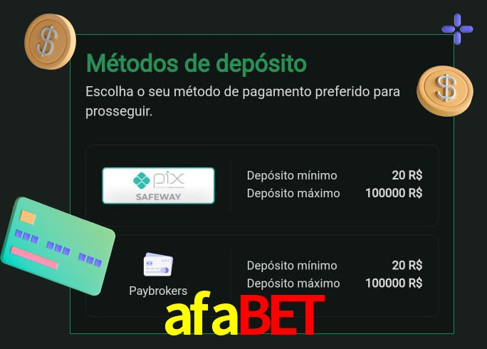 O cassino afabet oferece uma grande variedade de métodos de pagamento